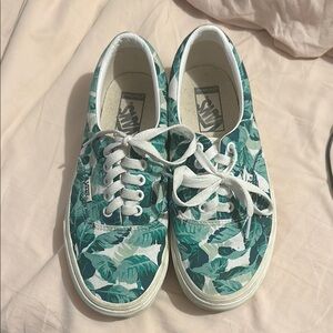 Vans Green Leaf Print Sneakers